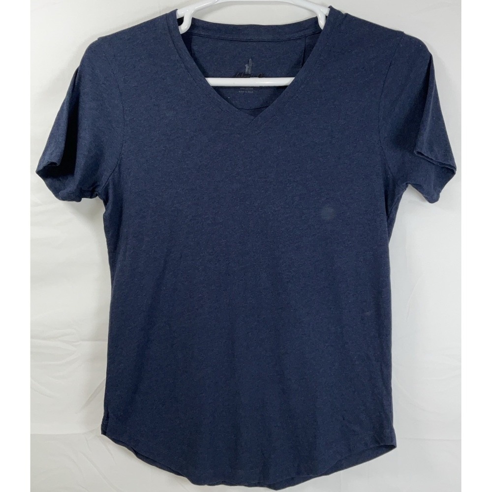 NWOT Women's Johnnie-O Merediths Short Sleeve 100% Cotton T-Shirt Navy Blu Small